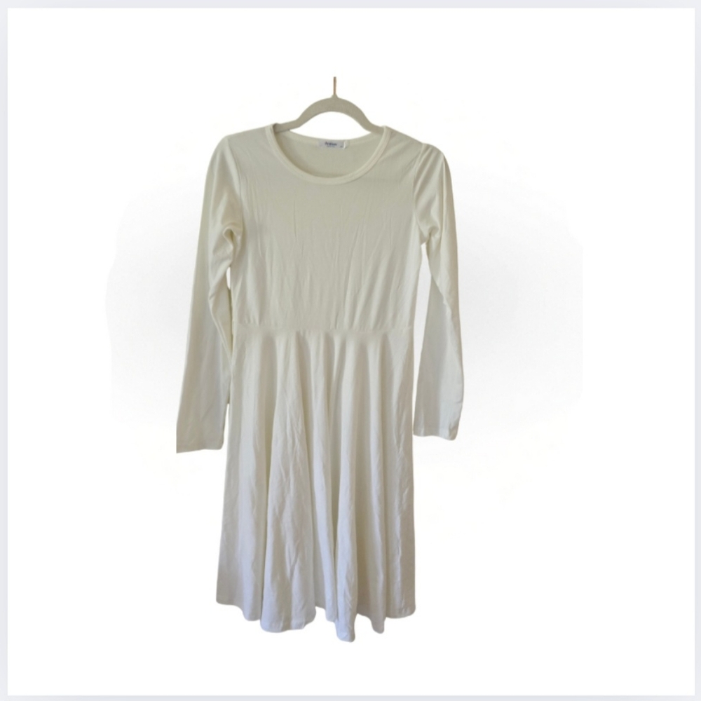 NEW Arshiner Kids White Dress Girl's 12/13 Years (160) Long Sleeves